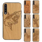 Деревянный чехол с изображением бабочки собаки акулы животных для Samsung A21S A20e A02 S A20 A30 A50 A70 A12 A32 A42 A52 A72 A11 A31 A51 A71