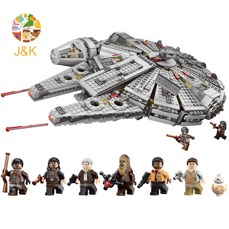 75105 1355 шт Звездные серии The Force Awakens Сокол Миллениум строительные блоки кирпичные