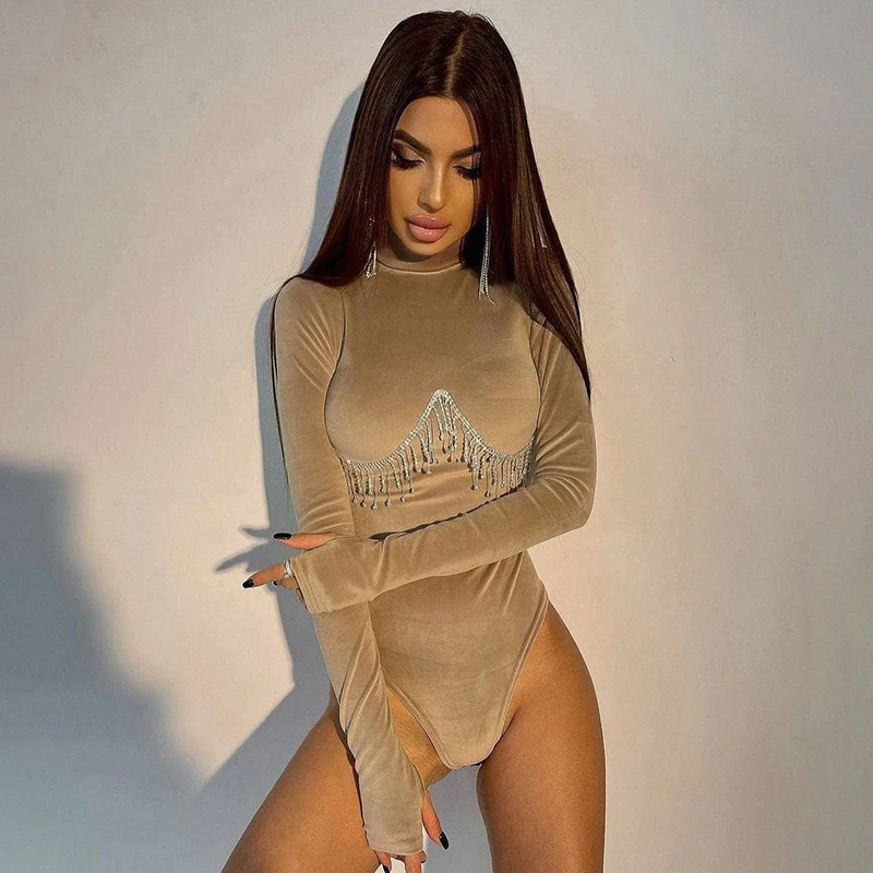 

2021 Fall Women Autumn Winter Fashion Tops Long Sleeve sexy Bodycon T Shirt Bodysuit Clothes