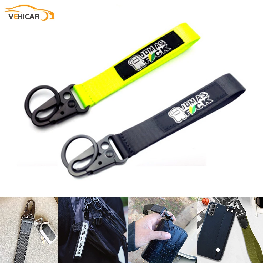 VEHICAR JDM Style Car Key Chain Backpack Embroidery Trailer Belt Personalized Auto Ring Wrist Lanyard Holder | Автомобили и
