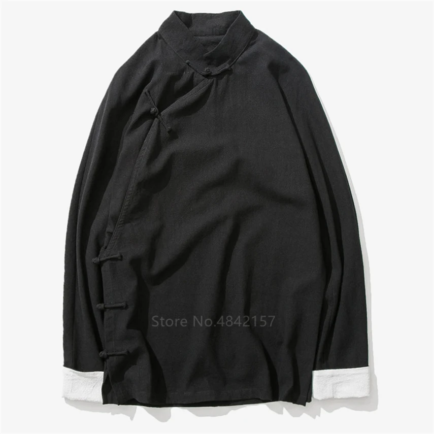 Рубашка ханьфу Мужская в китайском стиле традиционный хлопково льняной костюм