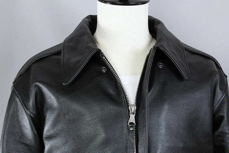 Модная Черная мужская куртка-бомбер из воловьей кожи Air Force модель 2020 года мужское