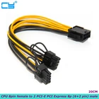 Высококачественный 8-контактный разъем ЦП 0,2 м к двойному PCI-E PCI Express 8p (6 + 2 контакта) Штекерный шнур питания 18AWG графическая карта для BTC