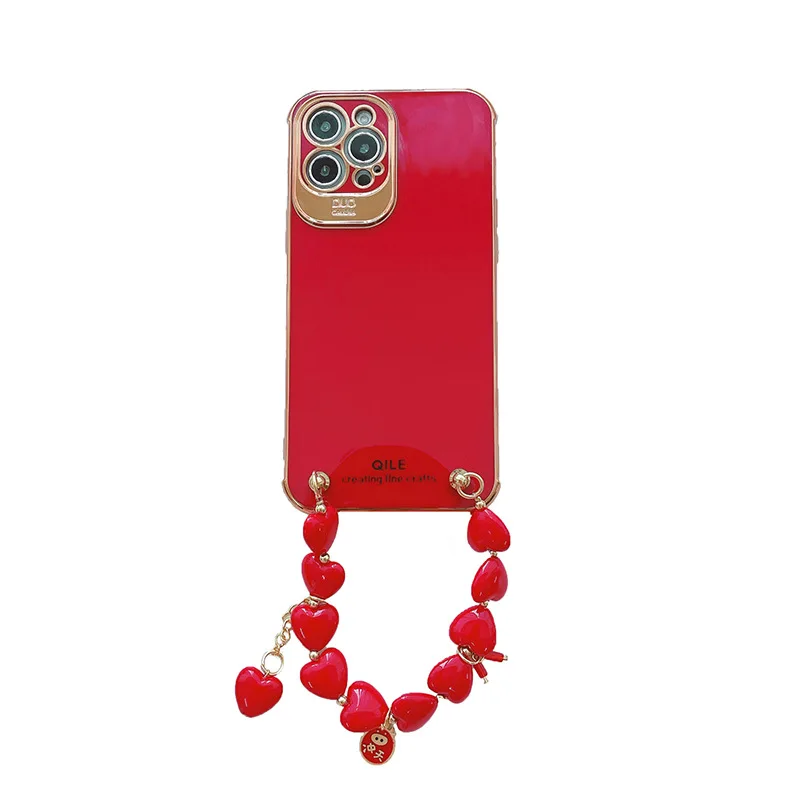 

New Year's iPhone12promax mobile phone case bracelet Red Bull Apple 11 for 7/8plus electroplating soft female x