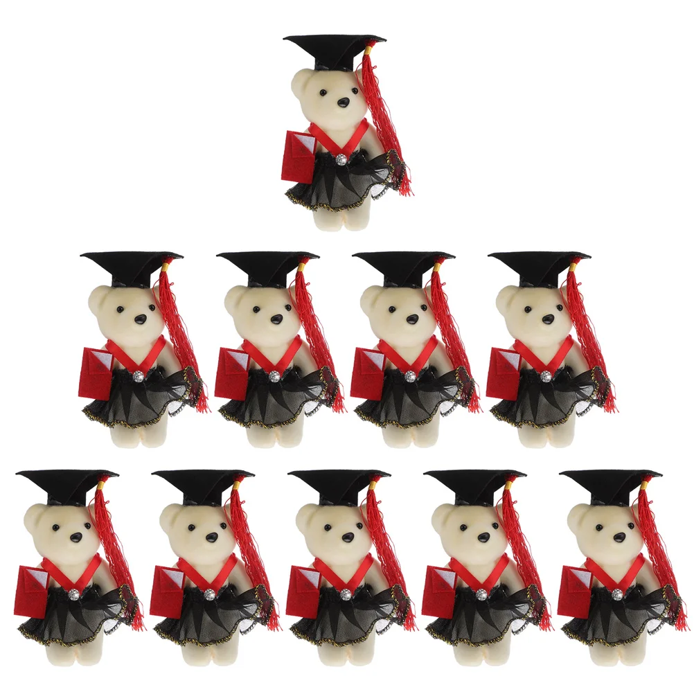 

10Pcs Graduation Bear Dolls DIY Bouquet Decoration Commencement Present