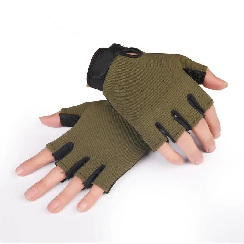 Камуфляж Велоспорт перчатки Для мужчин противоскользящие тренажерный зал