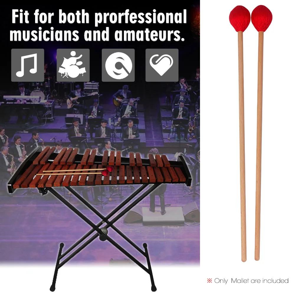 Средние палочки Marimba Mallets ксилофон Glockensplel молоток с ручки из бука комплект