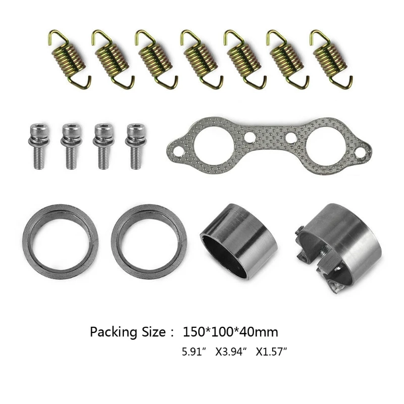

UTV Exhaust Muffler Gasket Spring Clamp Bolt Repair Kit For RZR 800 2008-11
