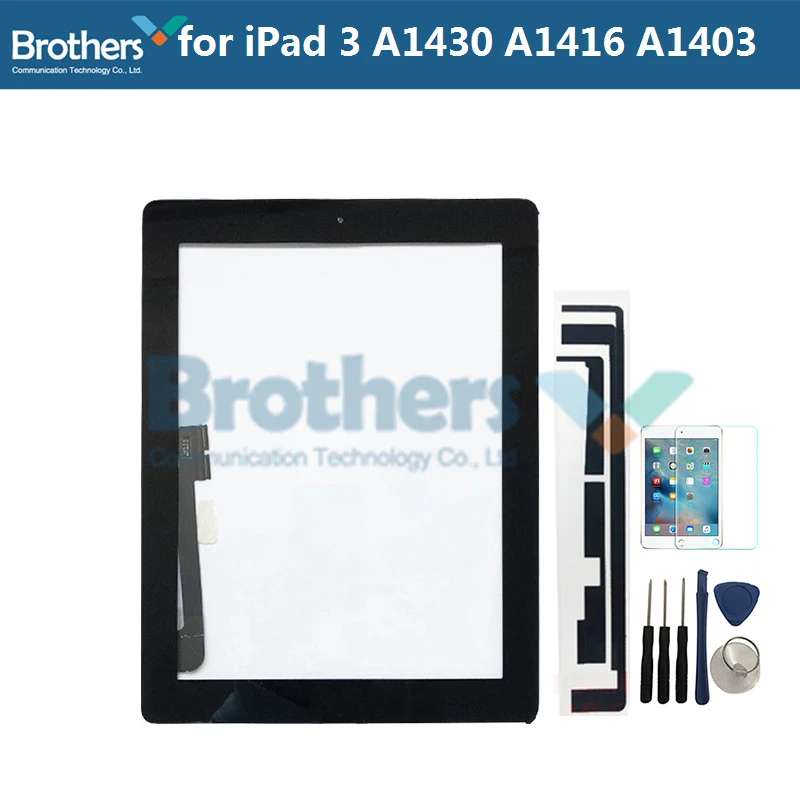 BlackButtonToolGlass 9,7 для iPad 3 A1416 A1430 A1403 сенсорный экран дигитайзер Сенсорная панель Замена планшета для iPad 3 экран с домашней кнопкой - Цвет: BlackButtonToolGlass