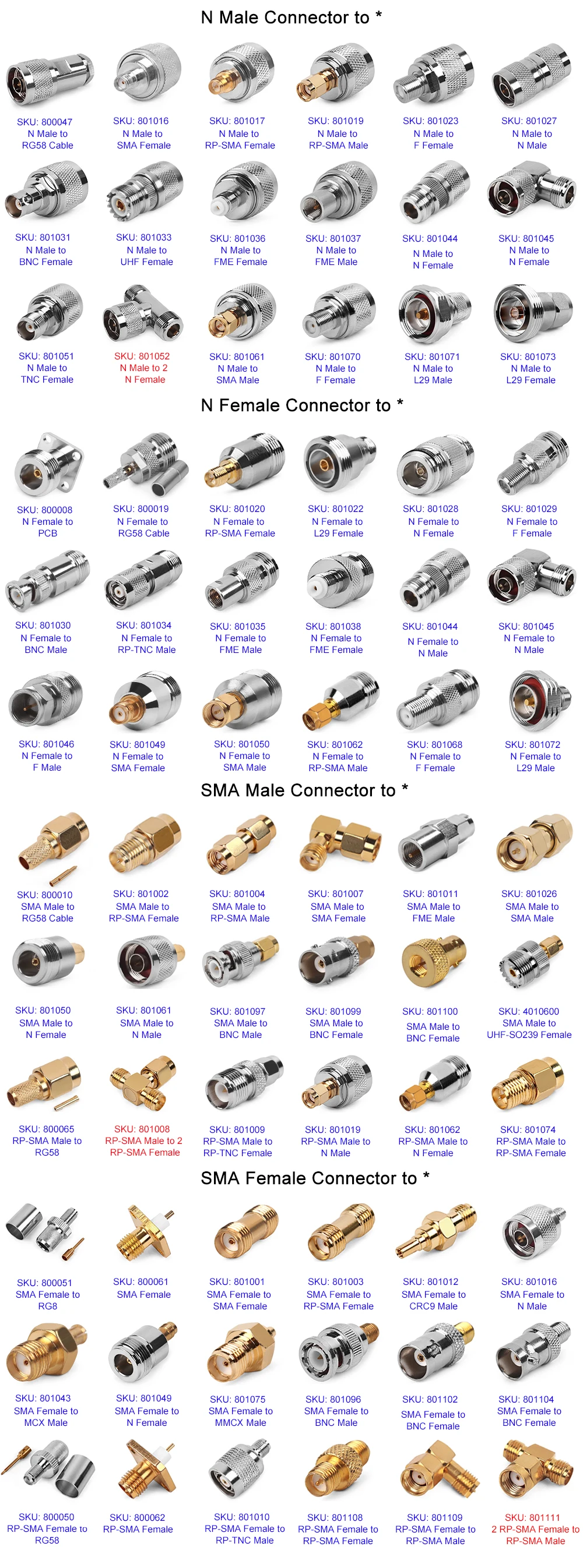 Разъем N/SMA мужской разъем RF коаксиальный адаптер для антенны Мобильный усилитель сигнала Усилитель N мужской разъем SMA разъем