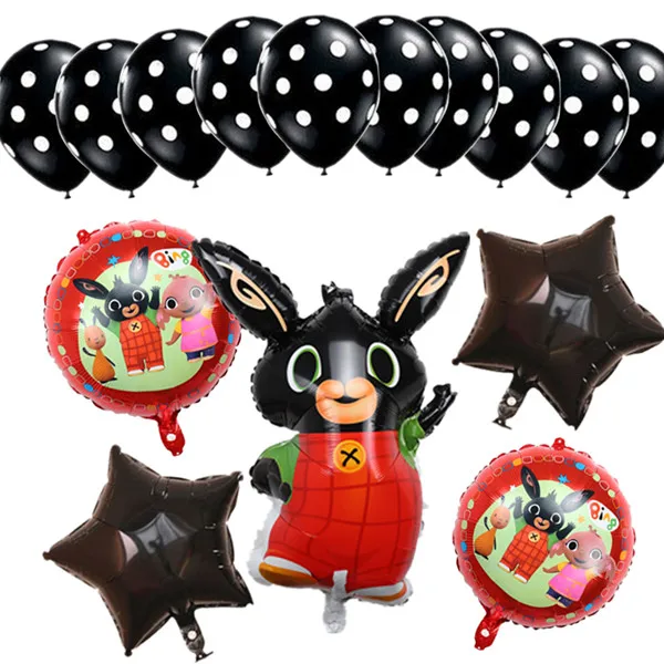 15pcs as picture 15 шт. 86*60 см Bing Банни фольгированные шары мультфильм кролик Воздушные шары 12 дюймов красный черный горошек латексные шары День рождения Декор поставки T - Цвет: 15pcs as picture