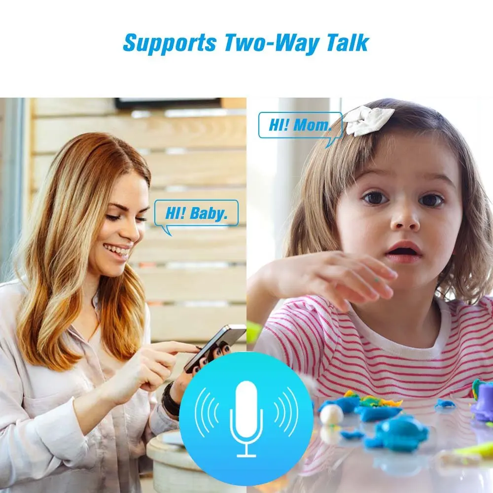 Детский монитор камера безопасности WiFi 1080 HD панорамирование/наклон беспроводная