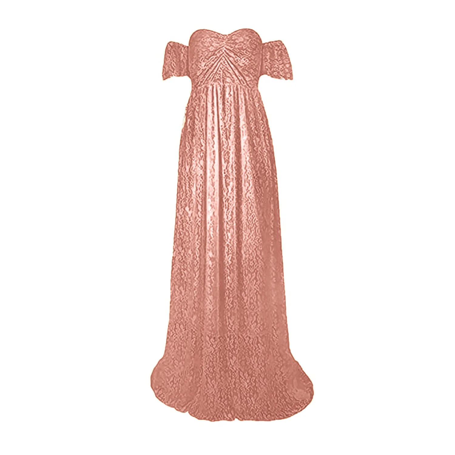 

Sexy Boat Neck Off Shoulder Short Sleeves Pregnant Woman Evening Dress Maternity Party Photography Lace Plus Size Long Dresses