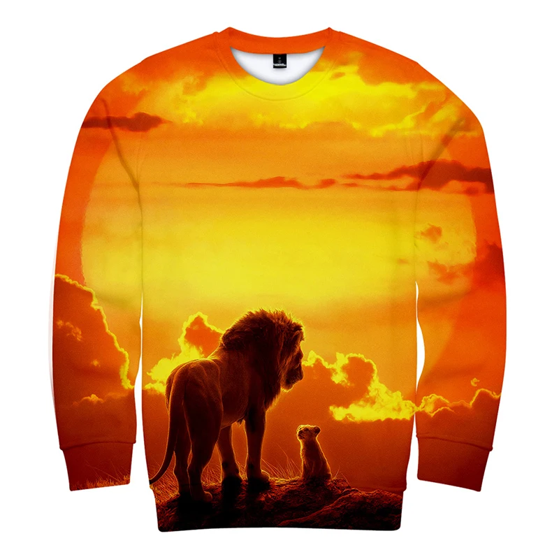 3d толстовки пуловер мультяшный Костюм Короля Льва модные мужские и женские без