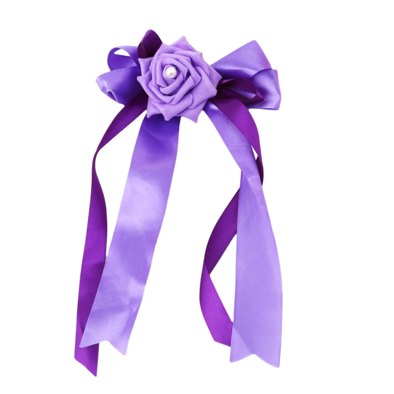 Creative Artificial Flowers Embellishment Short Streamer Fresh Sen Wedding Car Rearview Mirror Handle Flower Decoration Door | Автомобили