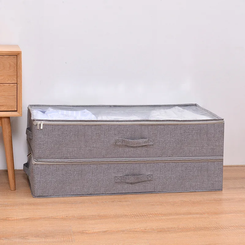 

EVA cotton and linen clothing storage box foldable bed bottom wardrobe dustproof and washable debris storage storage box