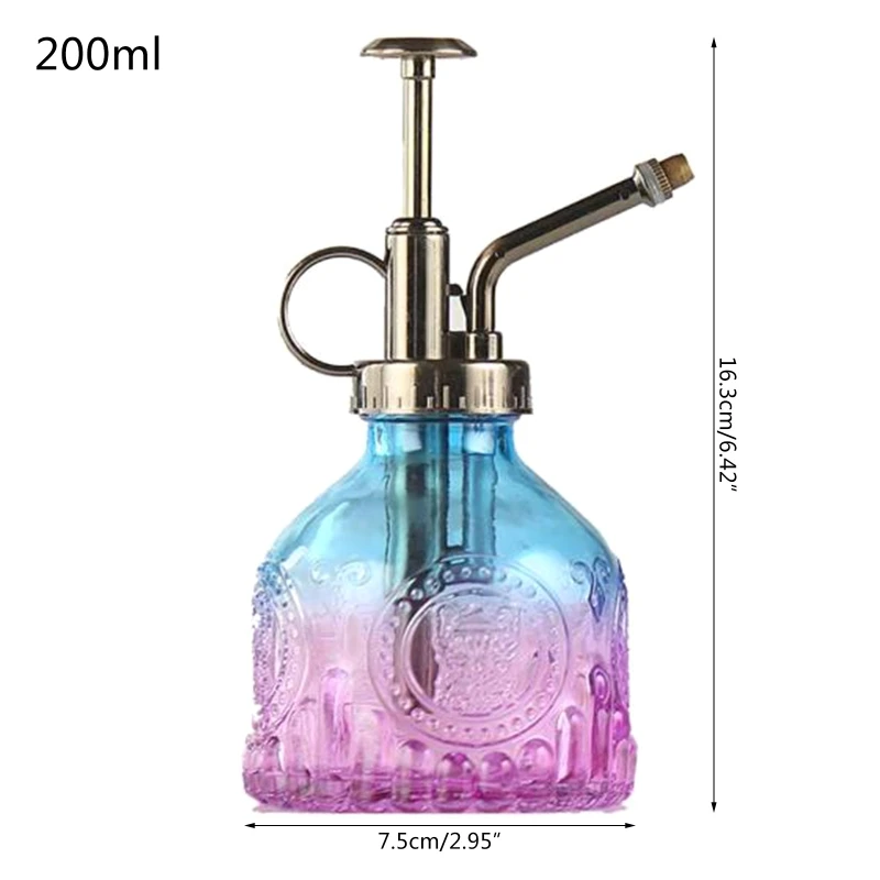 

Plant Mister Glass Watering Spray Bottle Watering Can Retro High-Atomization Nozzle Sealed Leak-Proof for Garden Plants Flower
