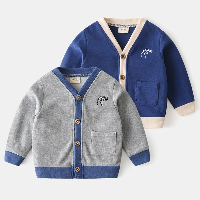 

Children's Cardigan 2021 New Korean Boy Sweatshirt Baby Autumn Children's Embroidered Top
