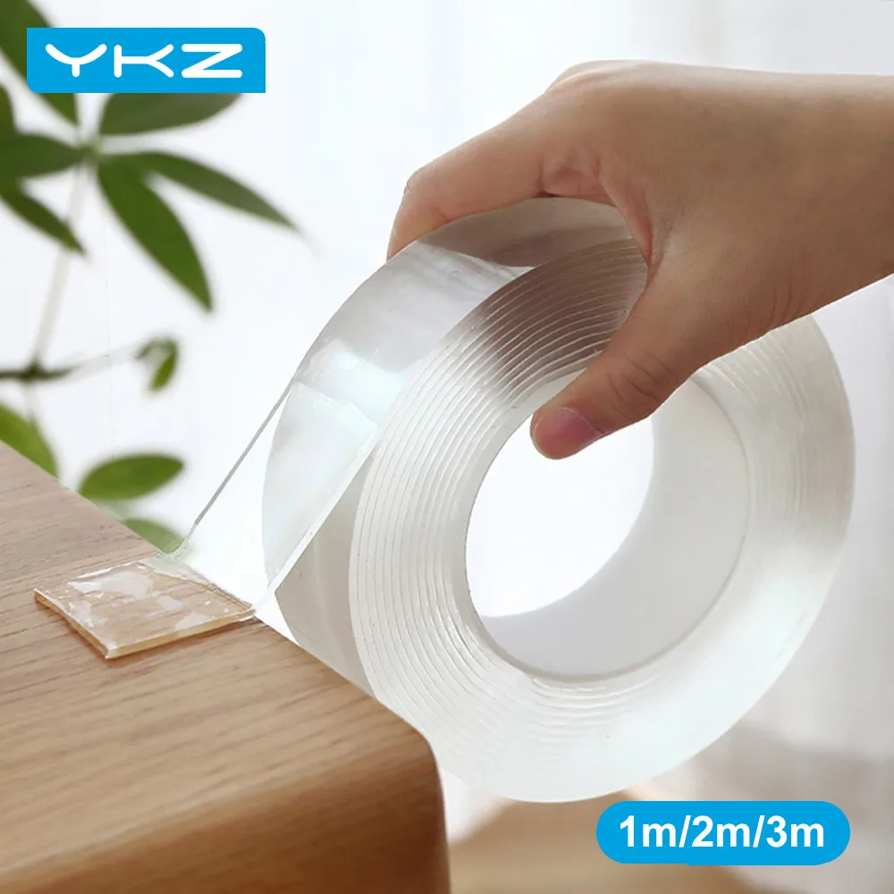 

YKZ Nano Tape Double Sided Tape Transparent NoTrace 20MM Reusable Waterproof Adhesive Tape Cleanable Cable Organizer