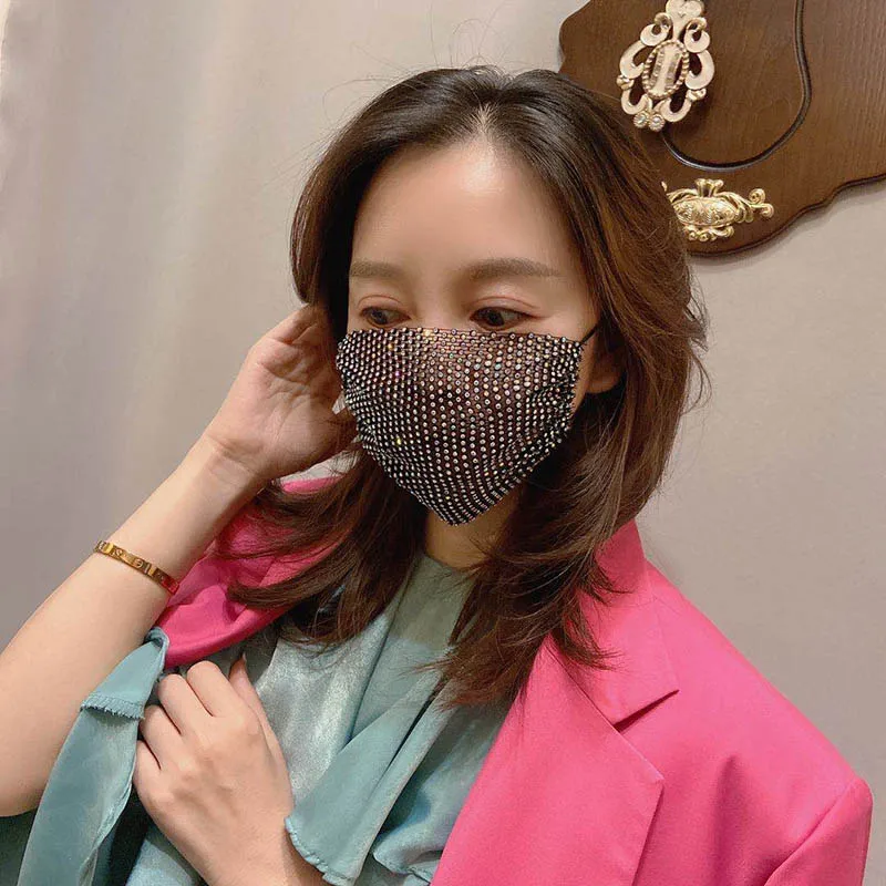 Женские регулируемые блестящие стразы с кристаллами и блестками ювелирная маска