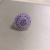 bilincolor fashion big round purple open wedding ring for women