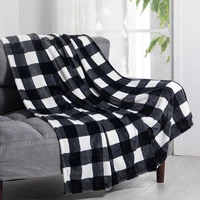 double faced plaid blanket printed flannel sofa office thick small gift