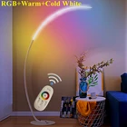 Напольный светильник Nordic Dimmable RGB CCT с дистанционным управлением, современный светодиодный напольный светильник C для рыбалки, угловые напольные светильники для чтения со столом