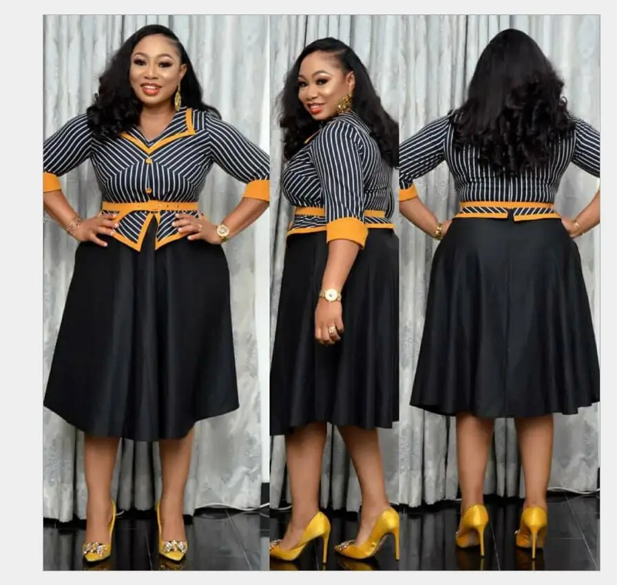 Африканский принт платья для женщин в африканском стиле полоску пэчворк