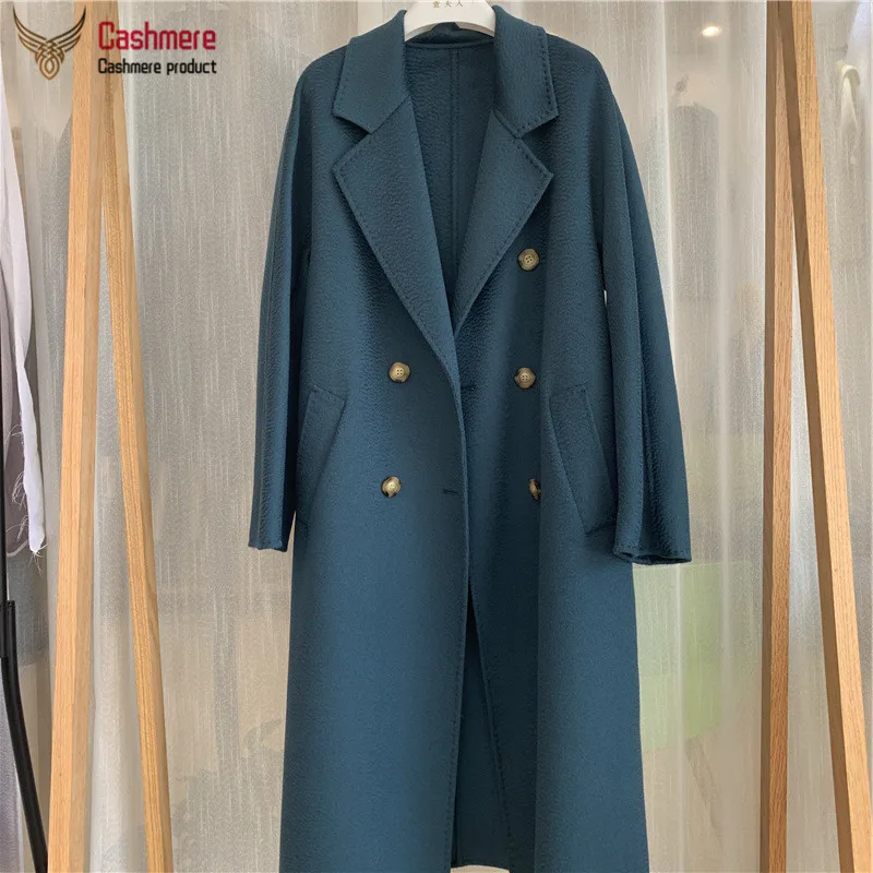 Свободное Женское пальто зимнее длинное 20% кашемировое шерстяное женское Новое