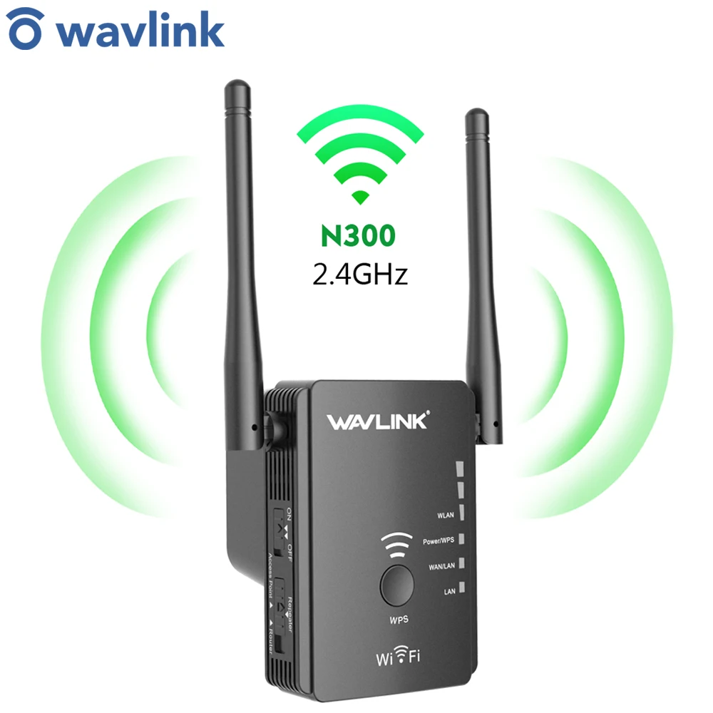 Wi-Fi-роутер Wavlink с усилителем, расширитель сети 300 Мбит/с, 2 антенны, усилитель сигнала, точка доступа для дома и офиса - изображение