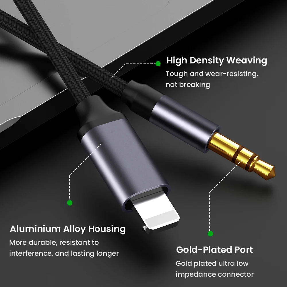 Aux-кабель с разъемом 3 5 мм для iPhone автомобильный адаптер наушников и динамиков 13 12