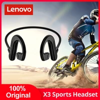 original lenovo x3 air conduction bluetooth earphone wireless headphone sports headset with microphone for cycling running