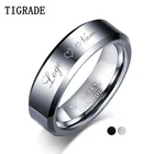 Вольфрамовое кольцо Tigrade для мужчин, женщин, мужчин, полированное уникальное кольцо для письма с гравировкой на заказ, обручальное кольцо, подарок для мужчин и женщин