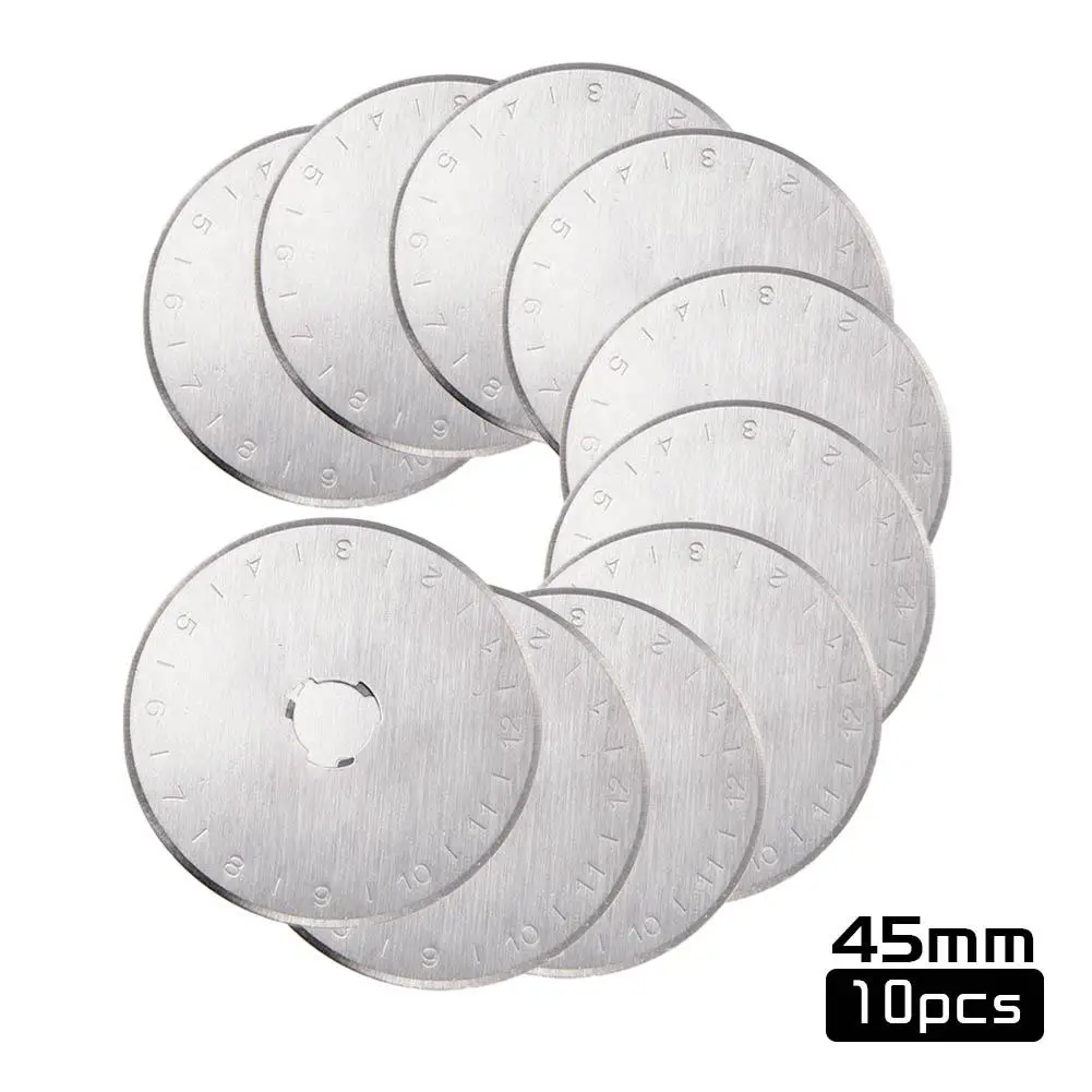 18/28/45/60MM 10Pcs Steel Circular Rotary Cutter Refill Blades Patchwork Fabric Leather Craft Sewing Quilting Fits Fiskars - купить по