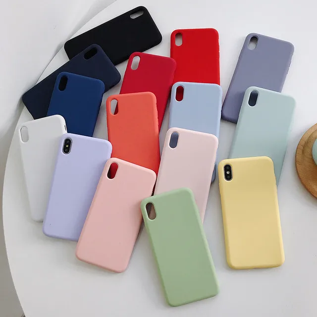 

Silicone Solid Color Phone Case For Huawei Honor 7A 7S 7C 5.45 5.7 inch Soft Cover Candy Color For Honor 8 10 10I 20 Lite PRO