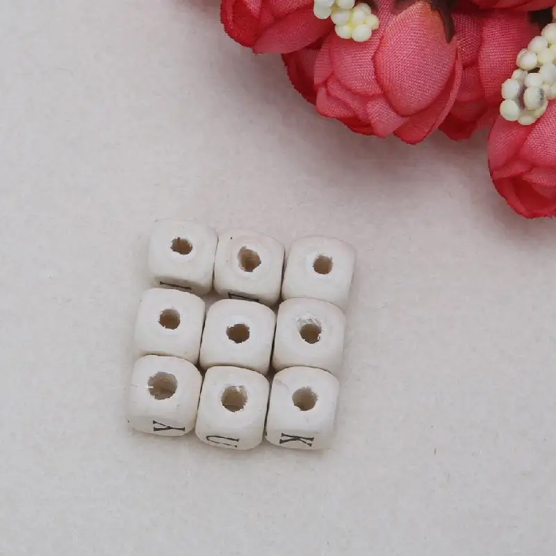 Деревянный Алфавит бусина буква для игрушечный браслет ожерелье ювелирные