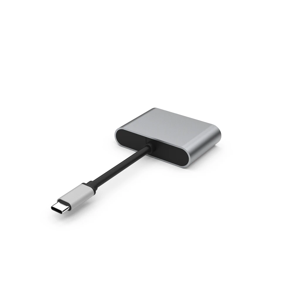 Адаптер для видеоконвертера DeepFox 2 в 1 Usb Type C на 4k Hdmi Vga T Usb-C внешний адаптер