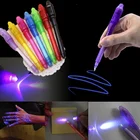 Креативный светящийся светильник с большой головкой, волшебная фиолетовая ручка 2 в 1, УФ-черный светильник, комбинированная ручка для рисования, Обучающие Развивающие игрушки для детей