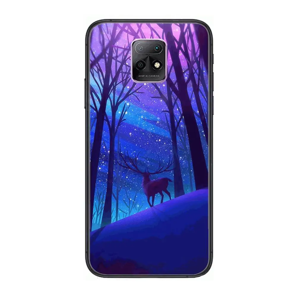 

Deer under the moon Phone Case For XiaoMi Redmi 10X 9 8 7 6 5 A Pro S2 K20 T 5G Y1 Anime Black Cover Silicone Back Pretty