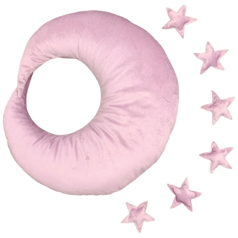 Almohada de Luna y estrellas para beb&eacute; posando, accesorios de fotograf&iacute;a reci&eacute;n nacido, accesorios para sesi&oacute;n de fotos-3