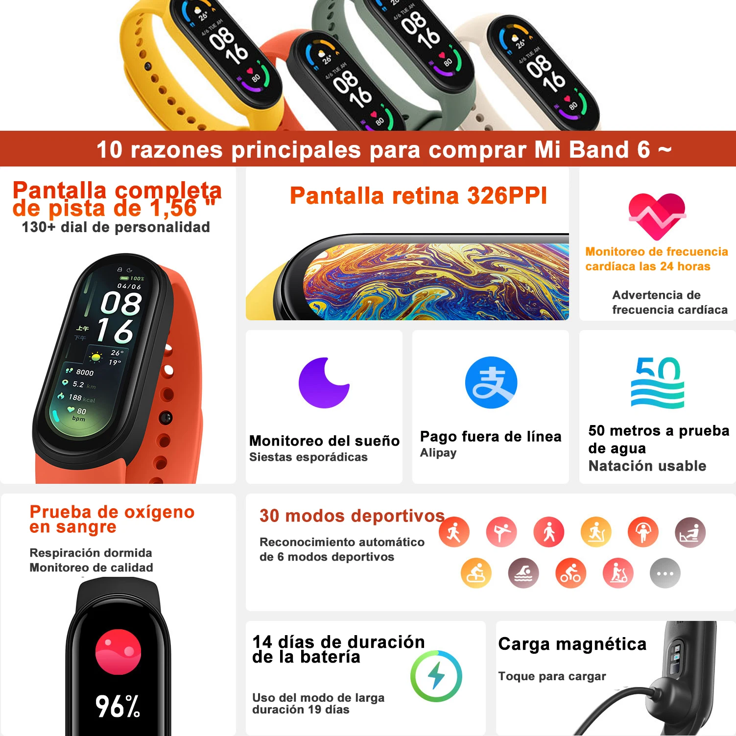 Умный Браслет Xiaomi Mi Band 6 смарт браслет 1 56 &quotAMOLED цветной экран Спортивный