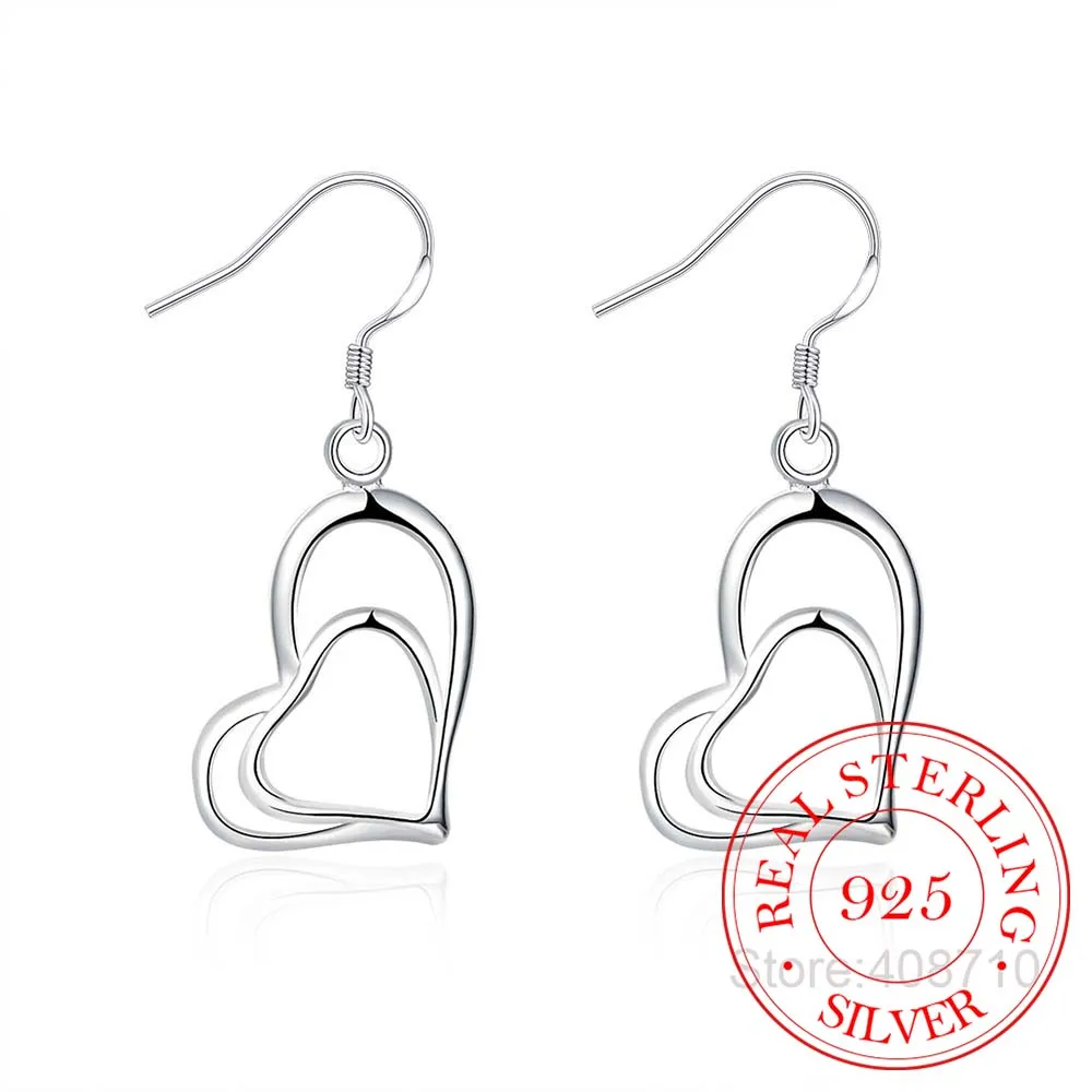 Оптовые посеребренные серьги свадебные ювелирные аксессуары двойные косая