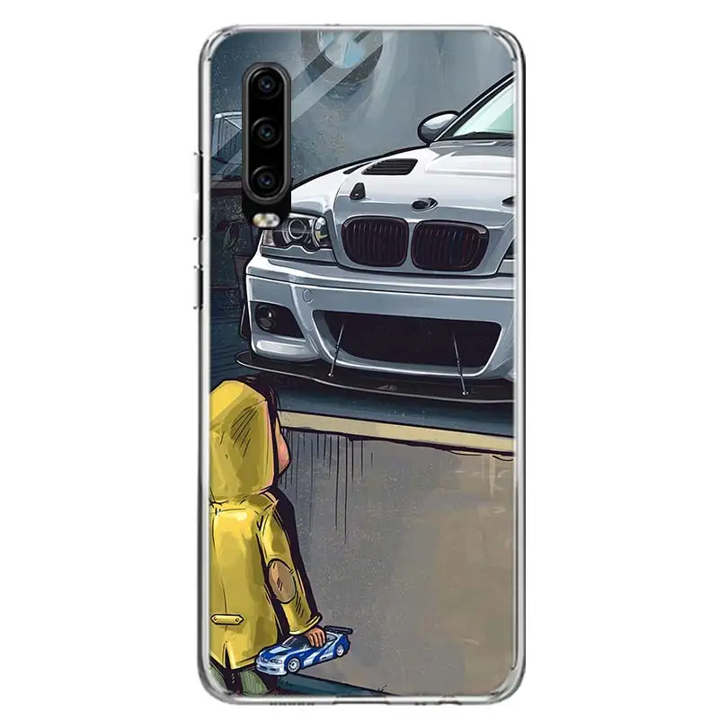 Boy See Sports Car Jdm Drift Phone Case For Huawei P30 P20 P10 P50 P40 Lite Mate 30 20 10 40 Pro Art Luxury Customized Cover