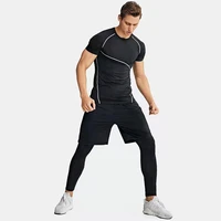 mens 3 piece suit compression suit quick dry running suit jogger training gym suit bodysuit 4xl oversized mens wear