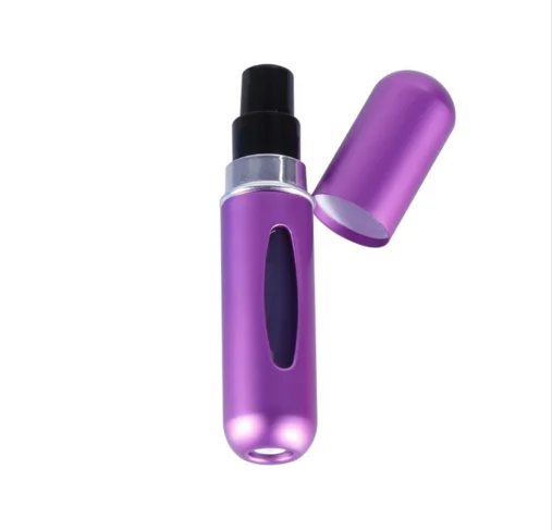 Purple 5 мл многоразовый мини флакон-спрей для духов Алюминиевый распылитель портативный дорожный косметический контейнер флакон для духов - Цвет: Purple
