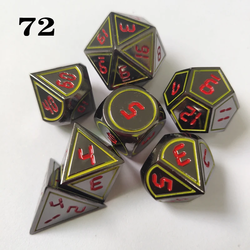 Двухцветные металлические кости 7-piece подземелье и дракон RPGMTC настольная игра D4 D6