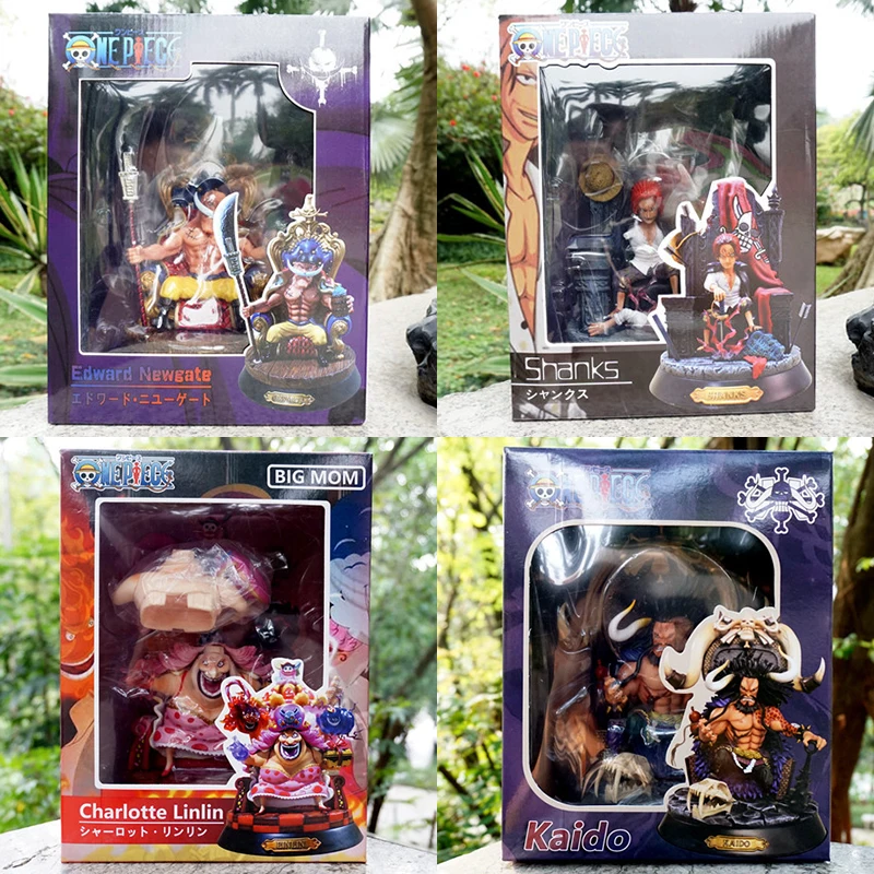 

Anime One Piece Figurine PVC Model Toys For Children Action 23CM One Piece Figures KAIDO BIGMOM SHANKS NEWGATE GK Fourth King