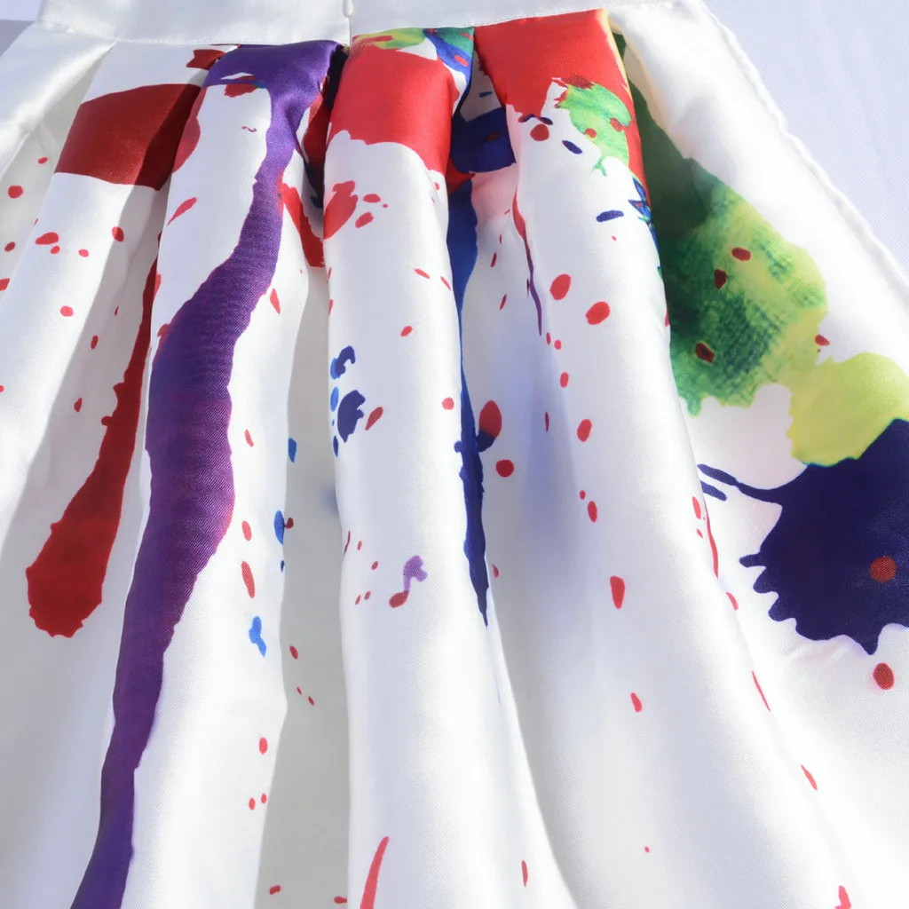 Женская юбка shein винтажная трапециевидная окрашенная с высокой талией принтом