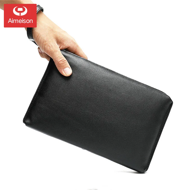 Деловой кошелек клатч из натуральной кожи Мужская Длинная кожаная сумка для