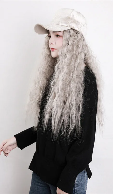 

202112-shi fashion Velvet hat patchwork False Curly hair lady baseball hat women leisure visors cap